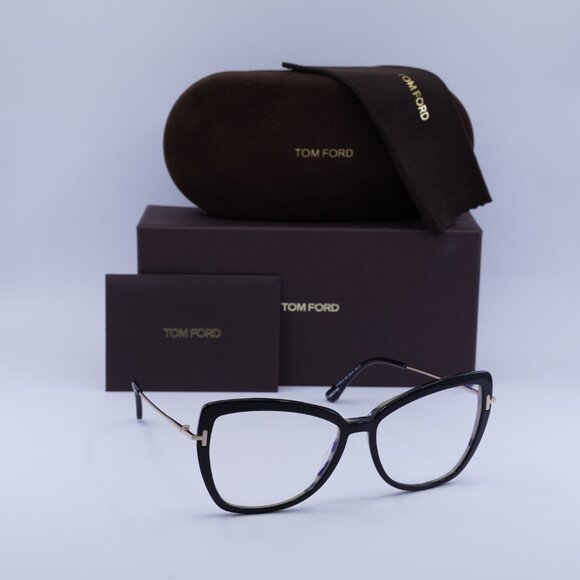 Tom Ford FT5882-B 005 Butterfly Eyeglasses 55mm - Black Gold - Picture 5 of 9